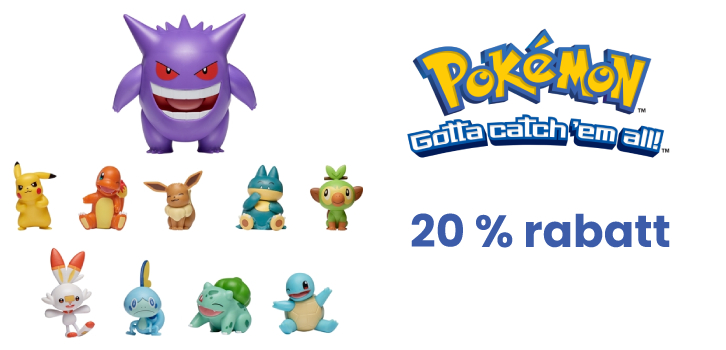 Helgklipp Pokémon 20% Rabatt