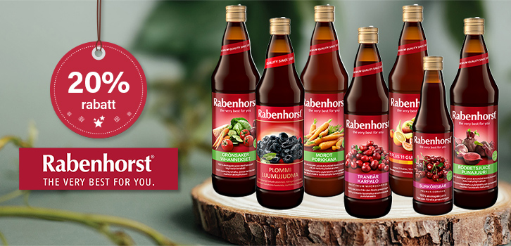 Rabenhorst högkvalitativa och rena juicer.