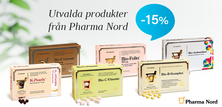15% rabatt på utvalda produkter från Pharma Nord.