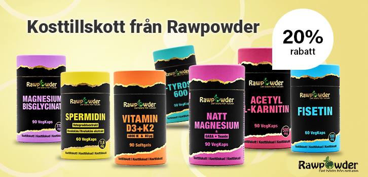 Kosttillskott från Rawpowder- 20% rabatt!