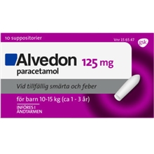 10 st/paket - Alvedon - suppositorium 125mg (Läkemedel)