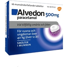 16 st - Alvedon, munsönderfallande 500mg (Läkemedel)