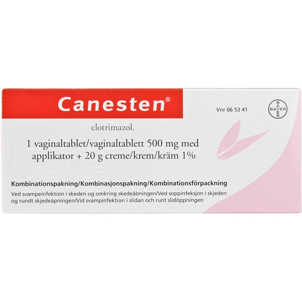 Canesten vaginaltablett 500mg+kräm (Läkemedel)