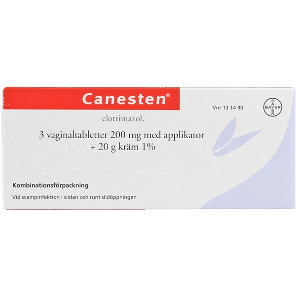 Canesten vaginaltablett 200mg+kräm(Läkemedel)