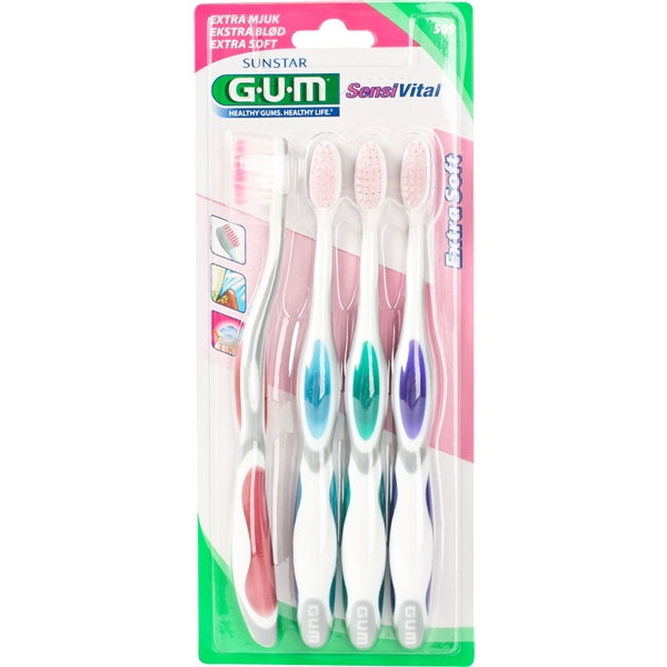 GUM SensiVital Tandborste Xtra Soft - 4-pack