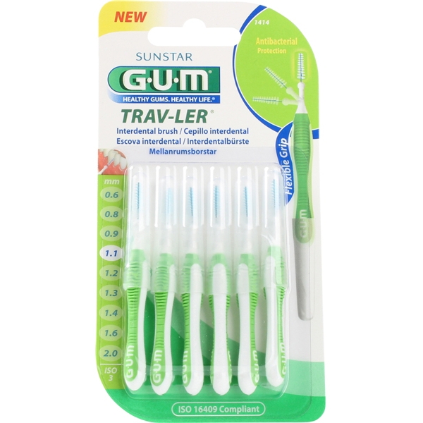 GUM Travler Mellanrumsborste 1,1mm 6st/paket