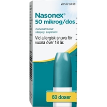 60 dos - Nasonex nässpray susp 50 mcg/dos (Läkemedel)