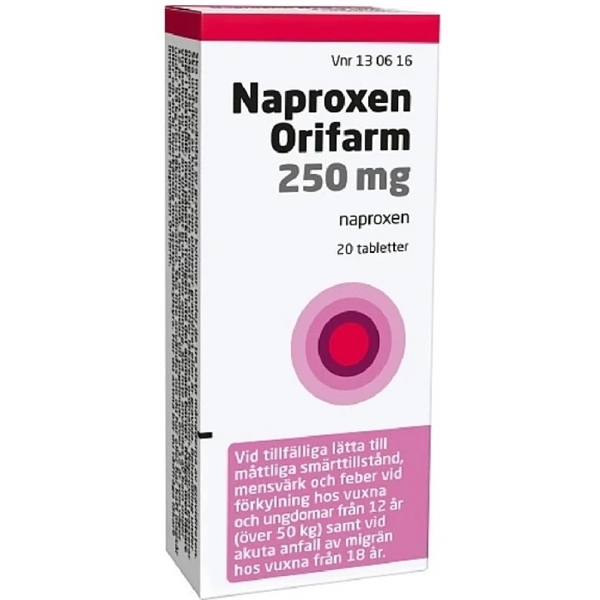 Naproxen Orifarm 250 mg (Läkemedel)