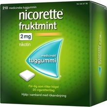 210 st/paket - Nicorette Tuggummi fruktmint (Läkemedel)