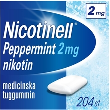 204 st/paket - Nicotinell Tuggummi Pepparmint 2mg (Läkemedel)