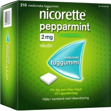 210 st/paket - Nicorette Tuggummi Pepparmint (Läkemedel)