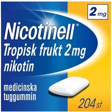 204 st - Nicotinell Tuggummi Tropisk Frukt 2mg (Läkemedel)