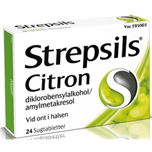 24 tabletter - Citron - Strepsils  (Läkemedel)