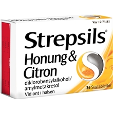 36 tabletter - Citron / honung - Strepsils  (Läkemedel)