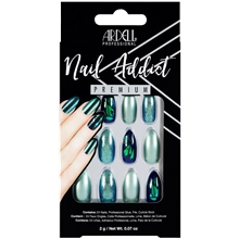 1 set - Ardell Nail Addict Green Glitter Chrome