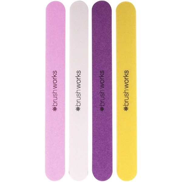 Brushworks Coloured Nail Files - 4 Pack