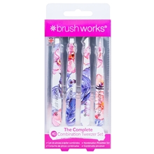 1 set - Floral - Brushworks HD 4 Piece Tweezer Set