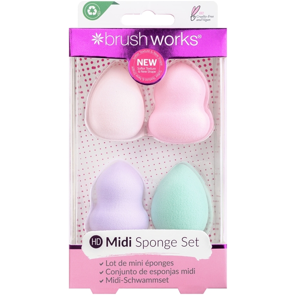 Brushworks HD Midi Blender Sponge Set (Bild 1 av 2)