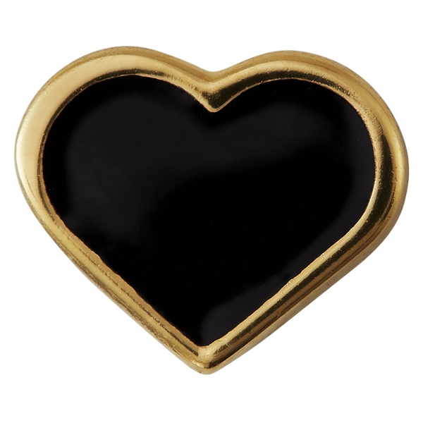Design Letters Enamel Heart Charm Gold Black (Bild 1 av 2)