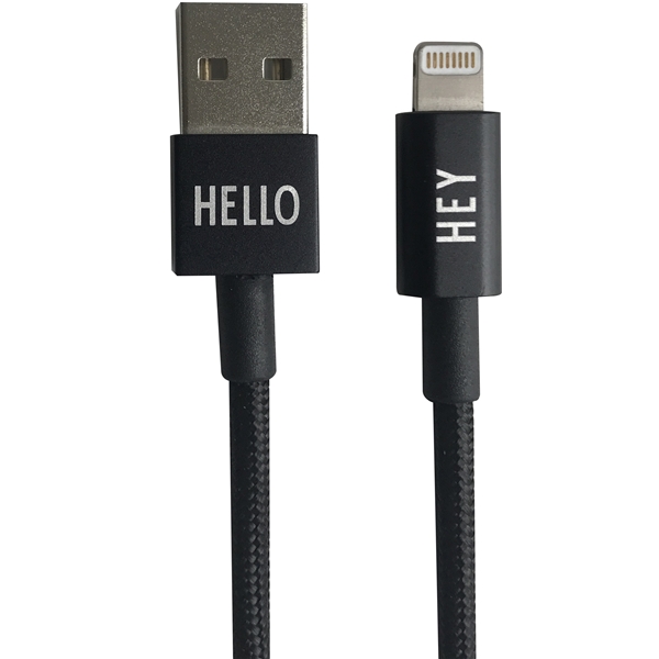 Design Letters Lightning Cable 1 Meter Black (Bild 1 av 2)