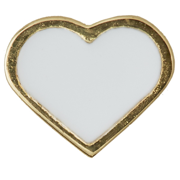 Design Letters Enamel Heart Charm White Gold (Bild 1 av 2)