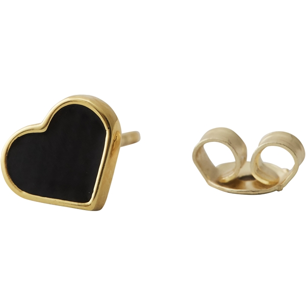 Design Letters Earring Stud Enamel Heart Gold (Bild 1 av 2)