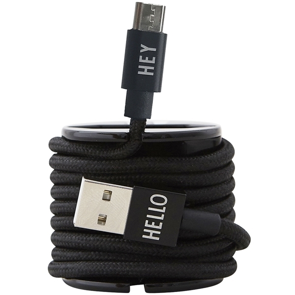 Design Letters Micro USB Cable 1 M Black (Bild 2 av 2)