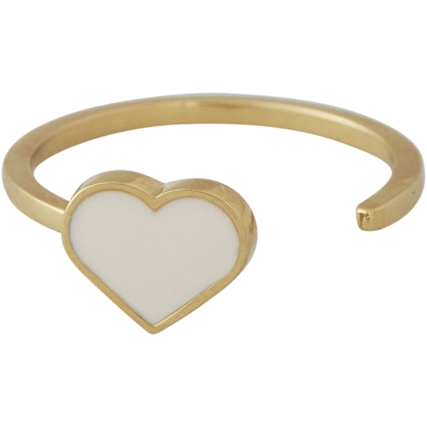 Design Letters Enamel Heart Ring Gold