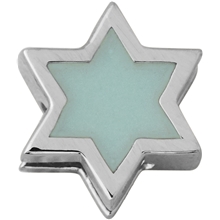 Soft Green - Design Letters Enamel Star Charm Silver