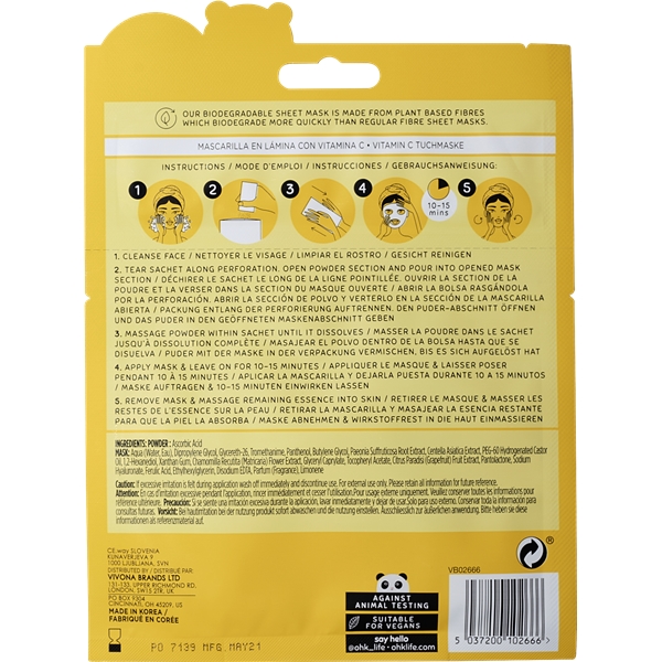 Oh K! Vitamin C Sheet Mask (Bild 2 av 2)