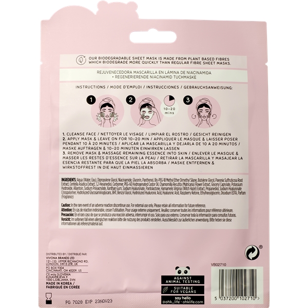 Oh K! Niacinamide Sheet Mask (Bild 2 av 2)