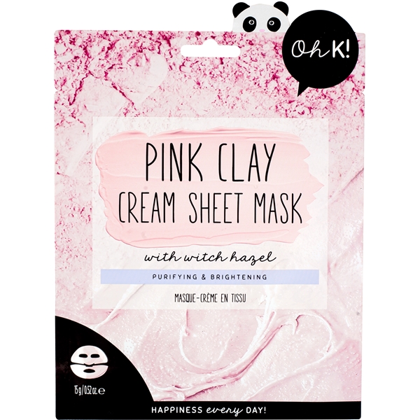 Oh K! Pink Clay Cream Sheet Mask with Witch Hazel (Bild 1 av 6)