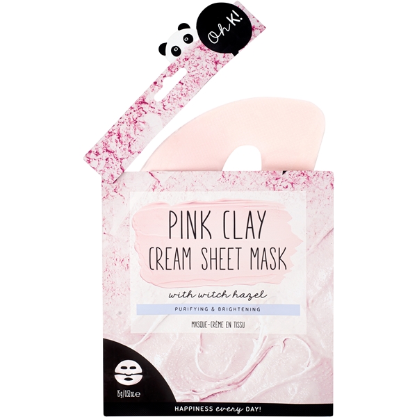 Oh K! Pink Clay Cream Sheet Mask with Witch Hazel (Bild 3 av 6)