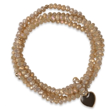 PEARLS FOR GIRLS Sparkly Heart Beige Bracelet