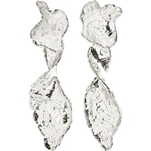 1 set - 10211-6013 Compass Large Silver Plated Earrings