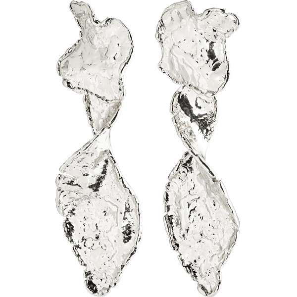 10211-6013 Compass Large Silver Plated Earrings (Bild 1 av 2)