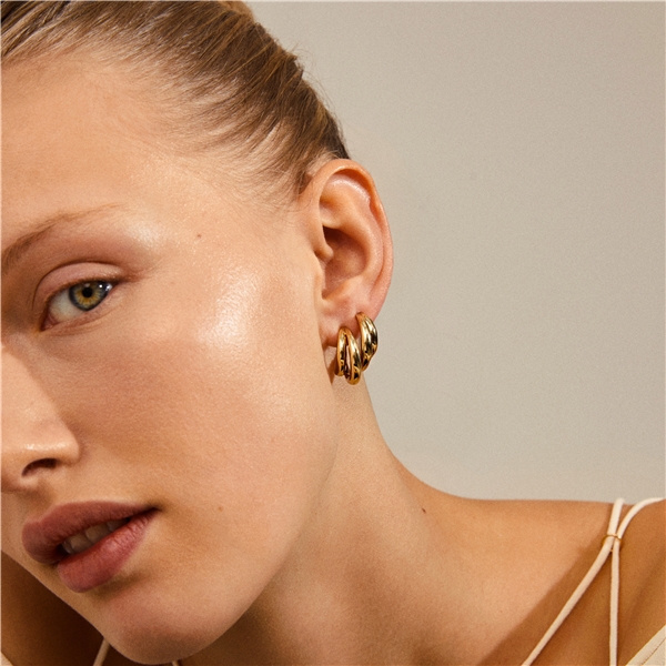 14214-2013 Belief Chunky Hoops Gold Plated (Bild 3 av 4)