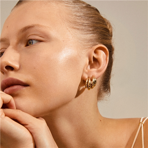 14214-2013 Belief Chunky Hoops Gold Plated (Bild 4 av 4)