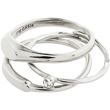 13221-6004 ECSTATIC Stackable Silver Rings 3 In 1