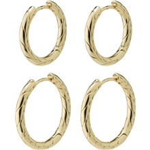 1 set - 10223-2003 LOVE Hoop Earrings 2-In-1 Set