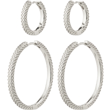 1 set - 10233-6003 PULSE Earrings Silver 2-In-1 Set