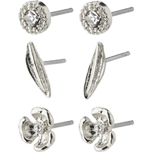 14233-6003 ECHO Earrings Silver 3-In-1 Set