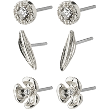 1 set - 14233-6003 ECHO Earrings Silver 3-In-1 Set