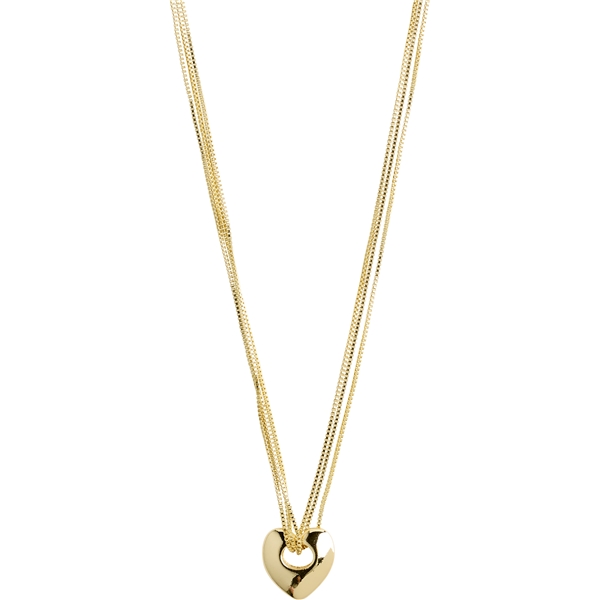 12234-2001 WAVE Heart Necklace Gold Plated (Bild 1 av 6)