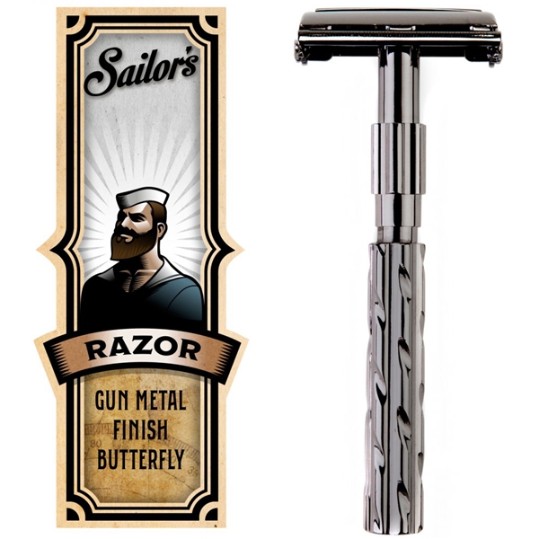 Safety Razor Butterfly Gun Metal Finish