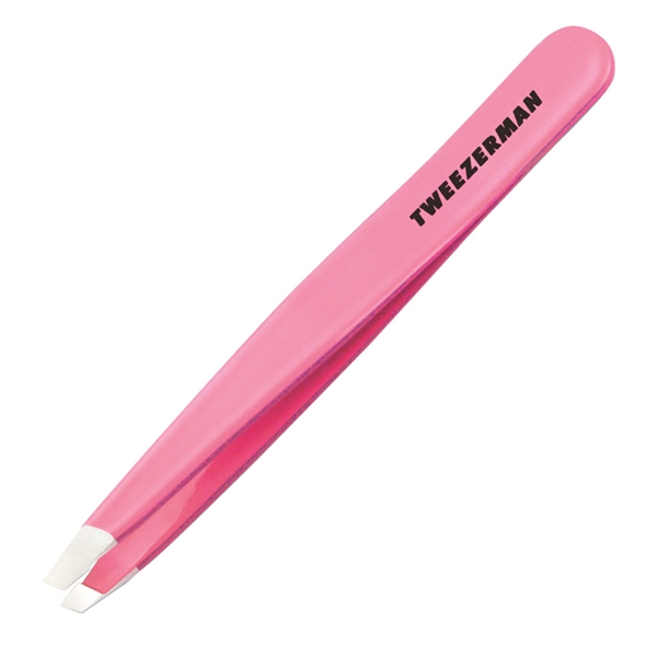 Slant Tweezer Stainless Steel Neon Pink