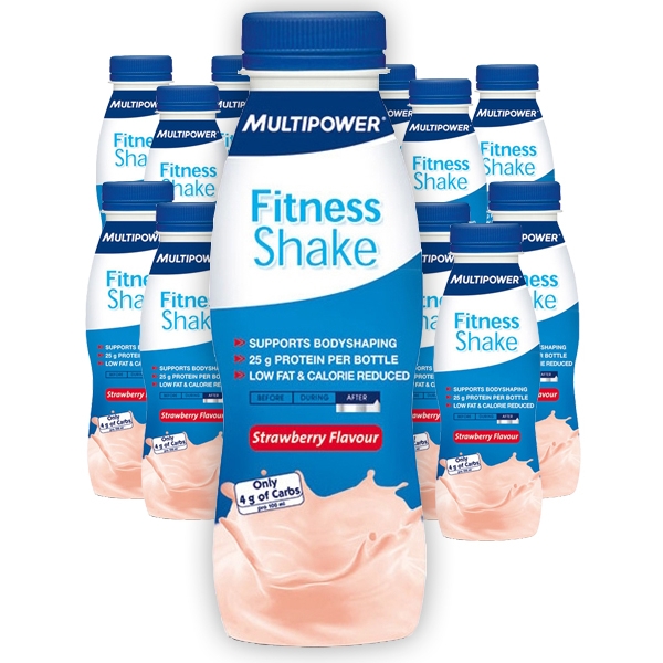 Fitness Shake Strawberry 12 st - Vassleprotein - Multipower | Shopping4net