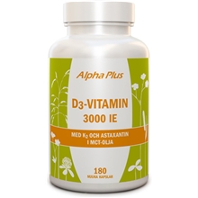 180 kapslar - D3-vitamin 3000 IE med K2 och Astaxantin