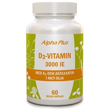 D3-vitamin 3000 IE med K2 och Astaxantin