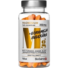 100 tabletter - Magnesium + gurkmeja, ingefära